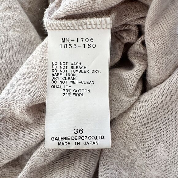 Pas de Calais M Wool Cotton Textured Long Sleeve Sweater Taupe  Made In Japan 36 - Picture 8 of 12